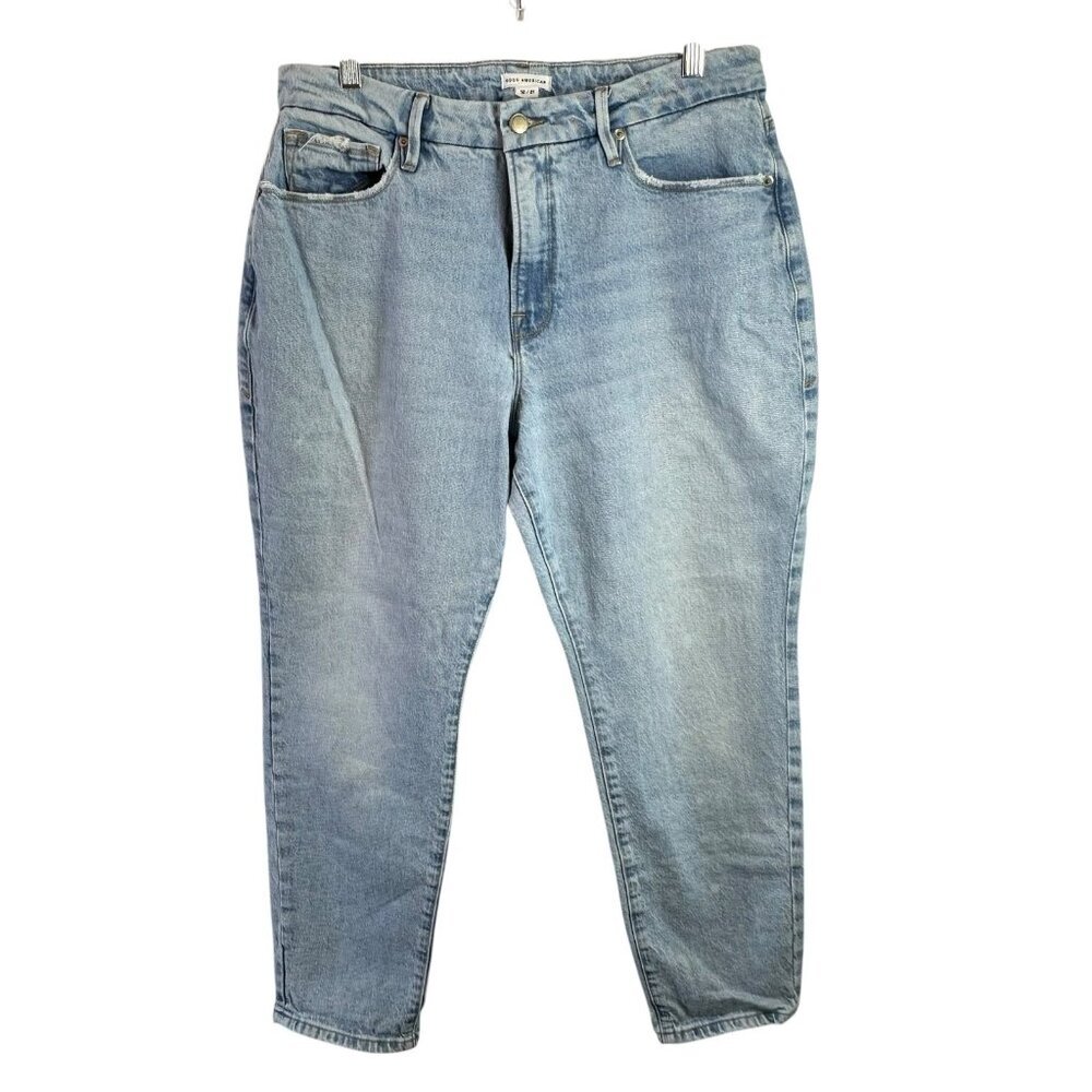 Good American Good Girlfriend High Rise Straight Leg Jean Size 12/31 - Picture 2 of 7